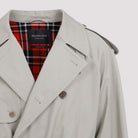 Beige Balenciaga military coat with side flap pockets, close-up by Balenciaga