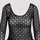 Black Givenchy midi dress with asymmetric draping, detail view