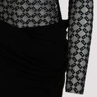 Black Givenchy midi dress with side zipper, full length view