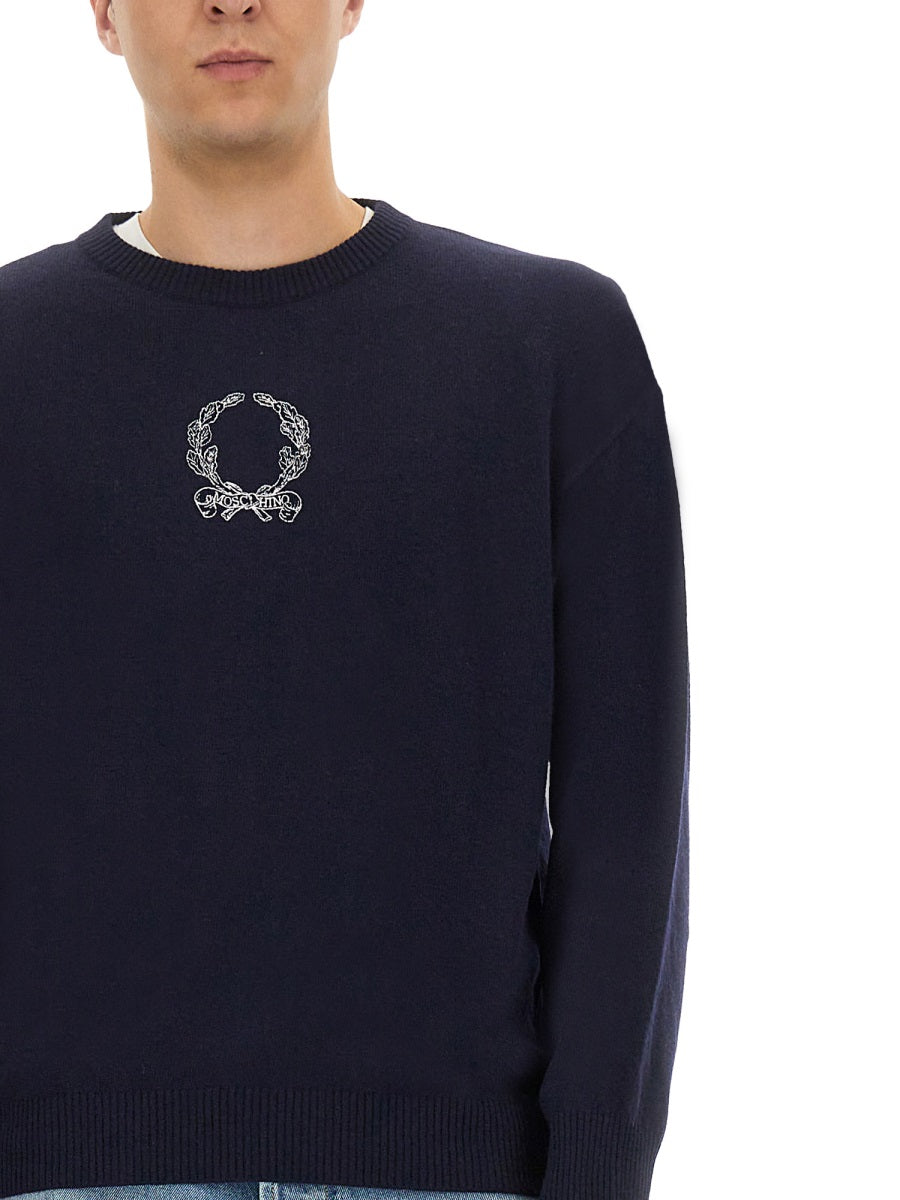BLUE SWEATER MOSCHINO COUTURE