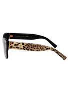 TOP CON STAMPA LEOPARDO SU NERO ACETATE SUNGLASSES Dolce & Gabbana