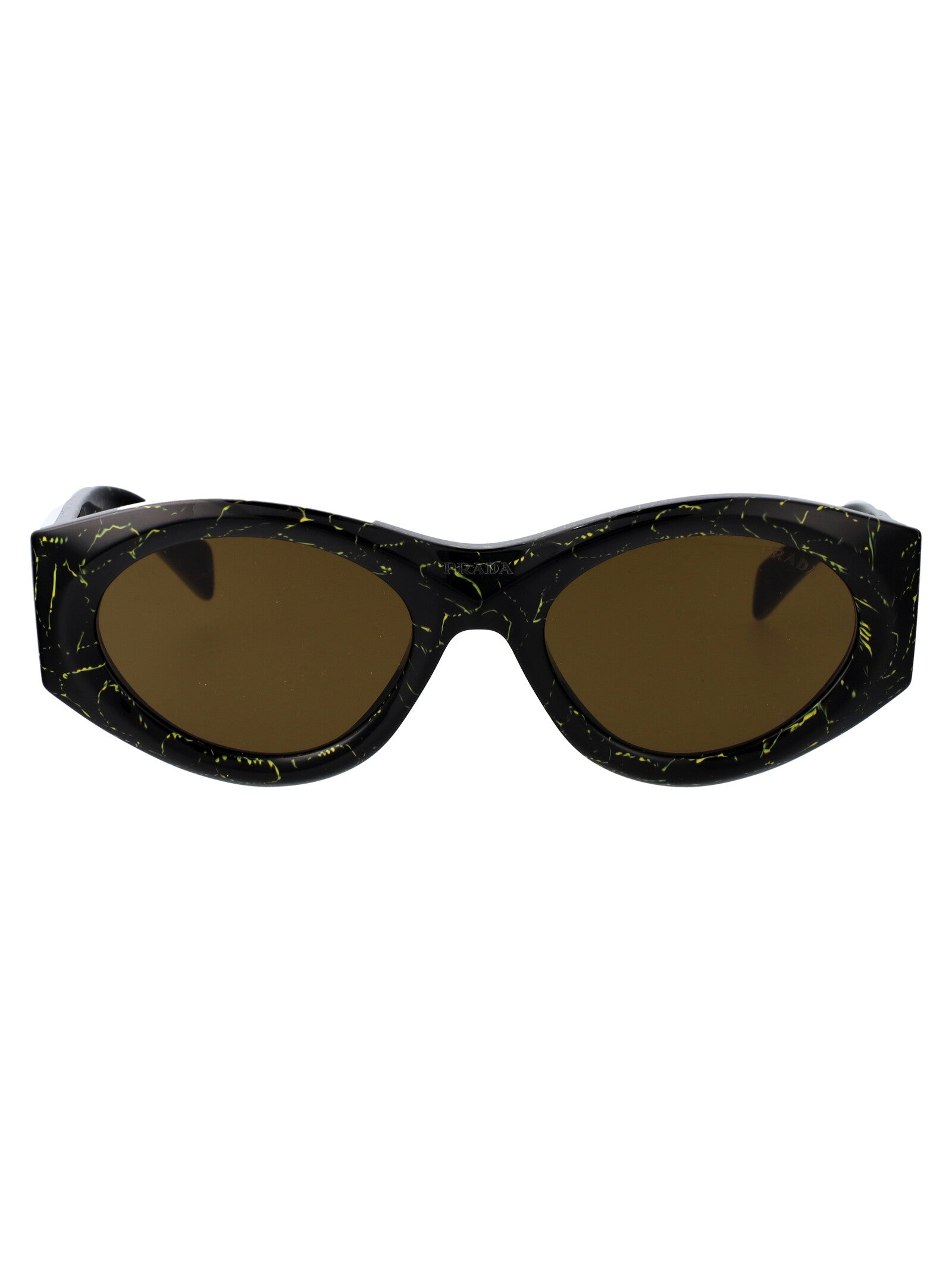 BLACK YELLOW MARBLE ACETATE SUNGLASSES Prada BLACK YELLOW MARBLE 53