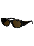 BLACK YELLOW MARBLE ACETATE SUNGLASSES Prada