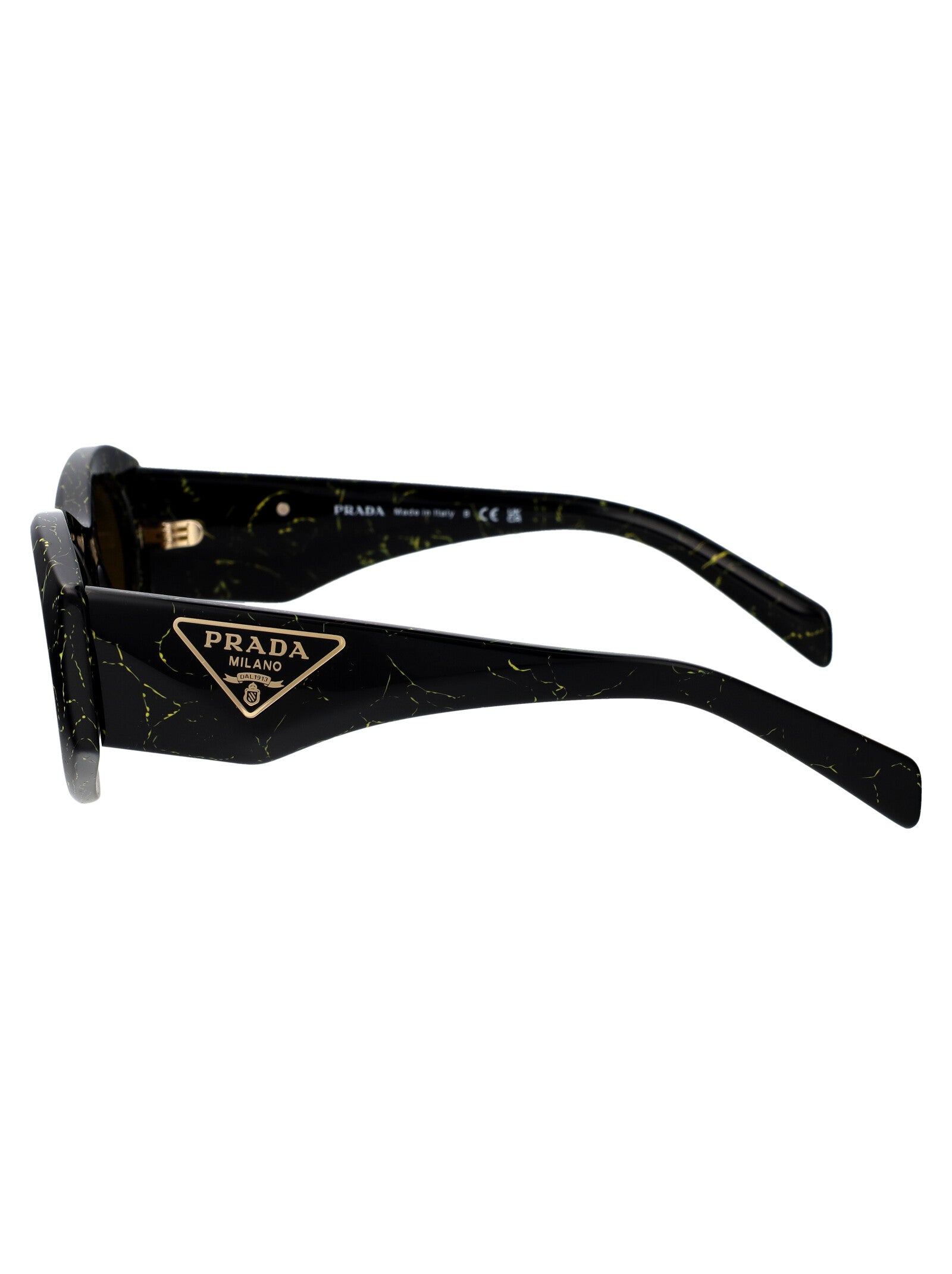 BLACK YELLOW MARBLE ACETATE SUNGLASSES Prada
