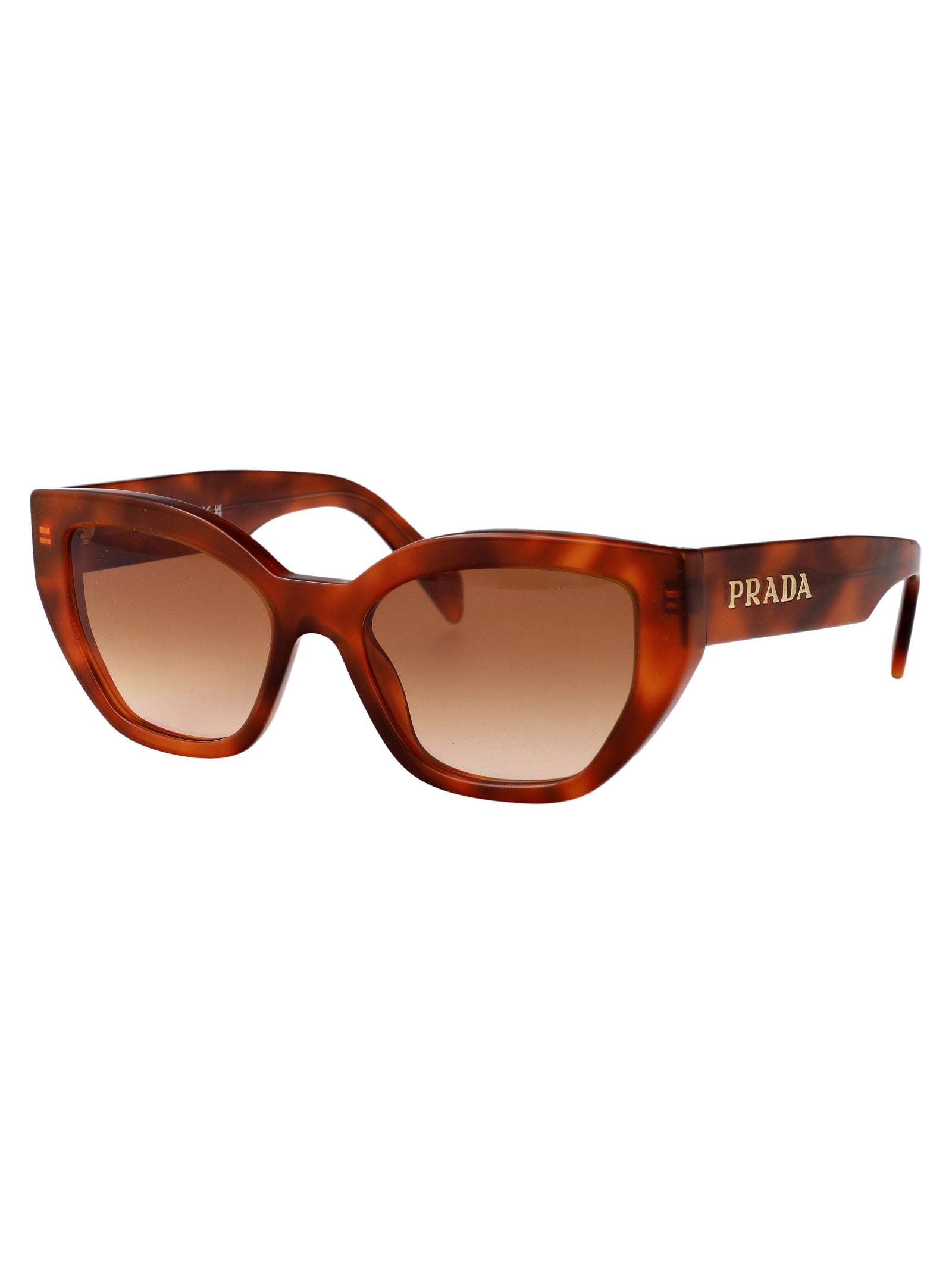 COGNAC TARTARUGATO ACETATE SUNGLASSES Prada