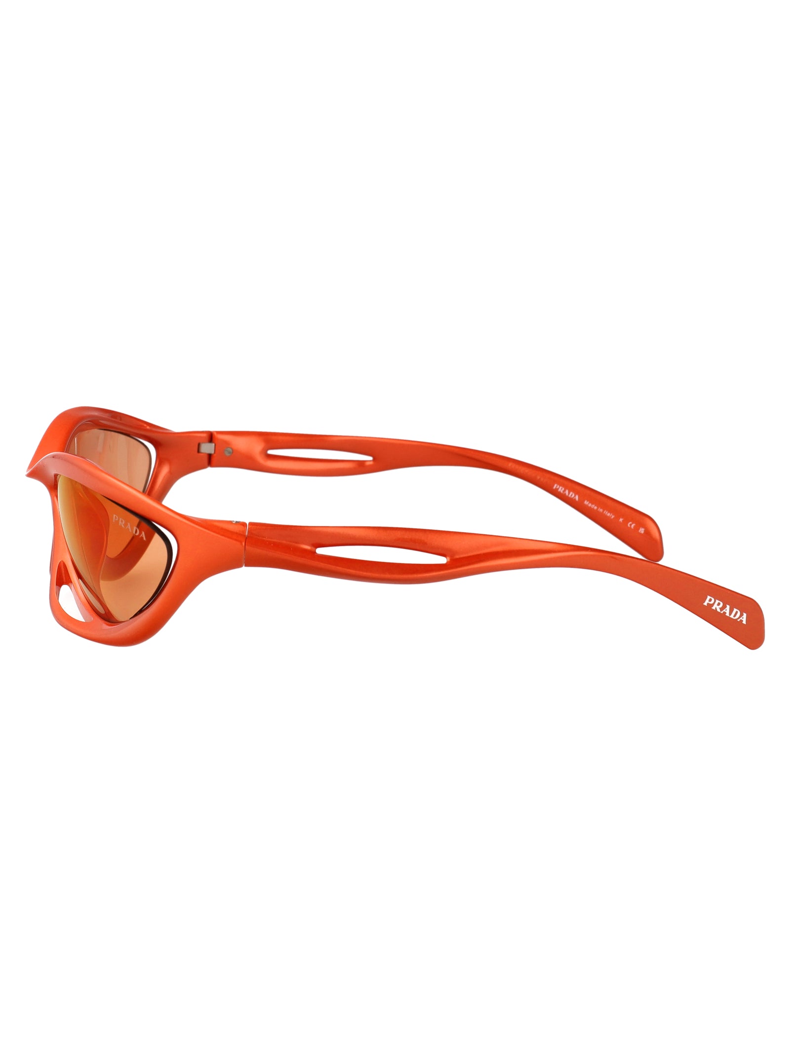 METALLIZED ORANGE NYLON SUNGLASSES Prada