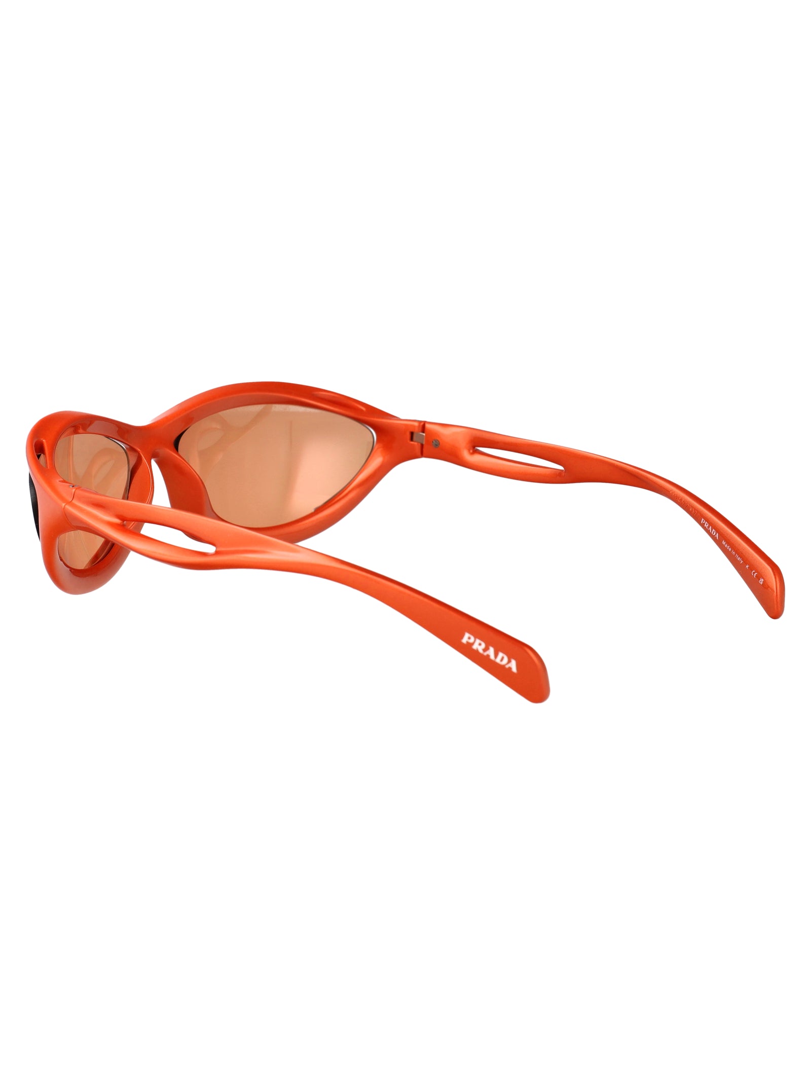 METALLIZED ORANGE NYLON SUNGLASSES Prada