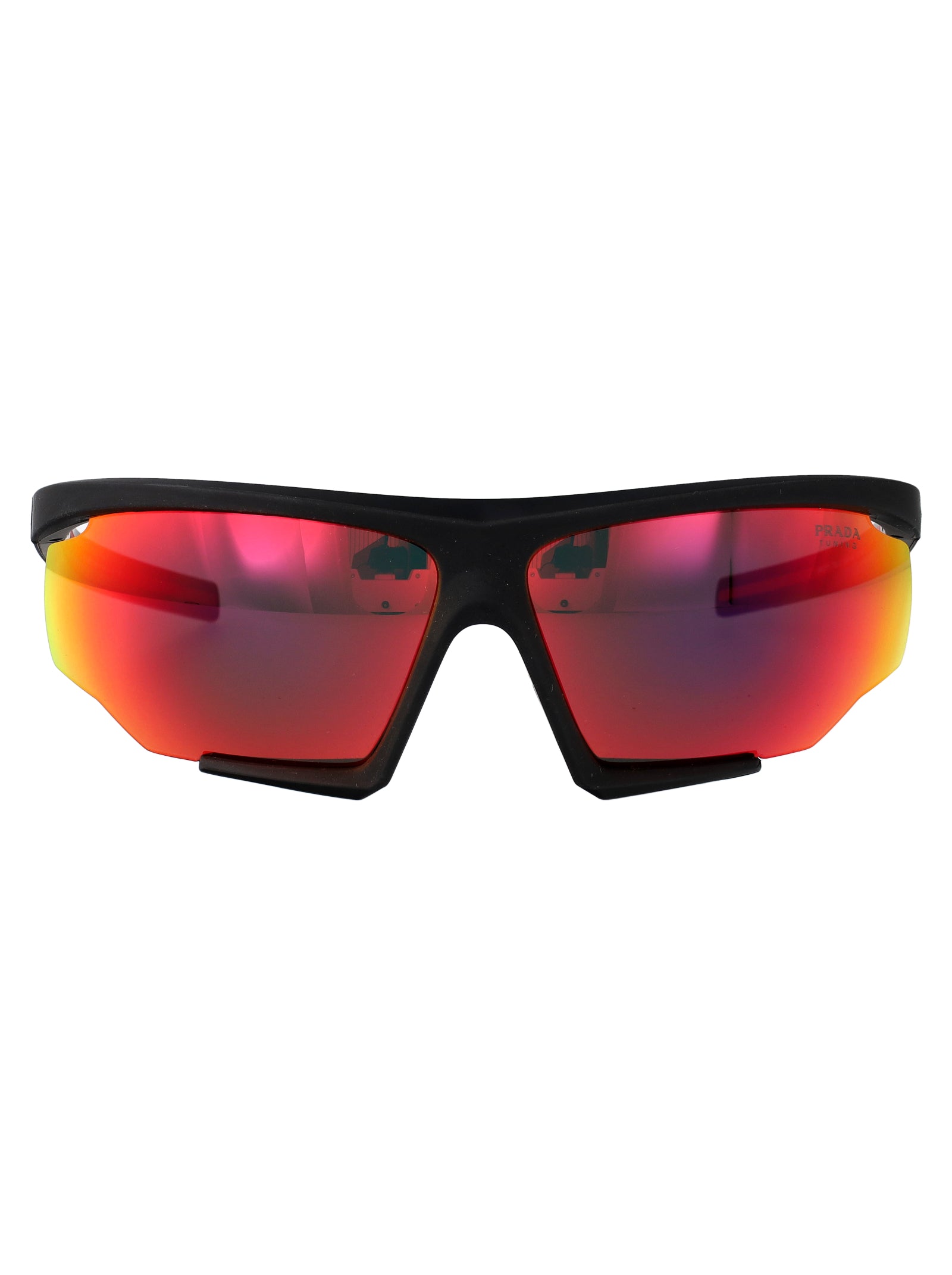 BLACK RUBBER INJECTED SUNGLASSES Prada Linea Rossa BLACK RUBBER 76