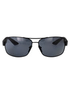 BLACK METAL SUNGLASSES Prada Linea Rossa BLACK 65