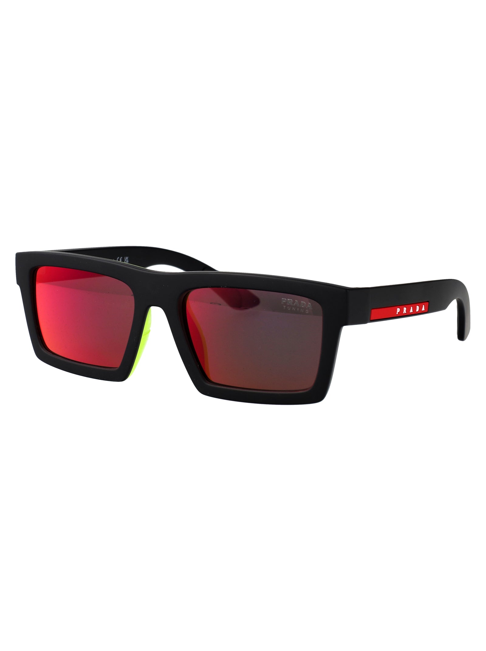 MATTE BLACK INJECTATE SUNGLASSES Prada Linea Rossa