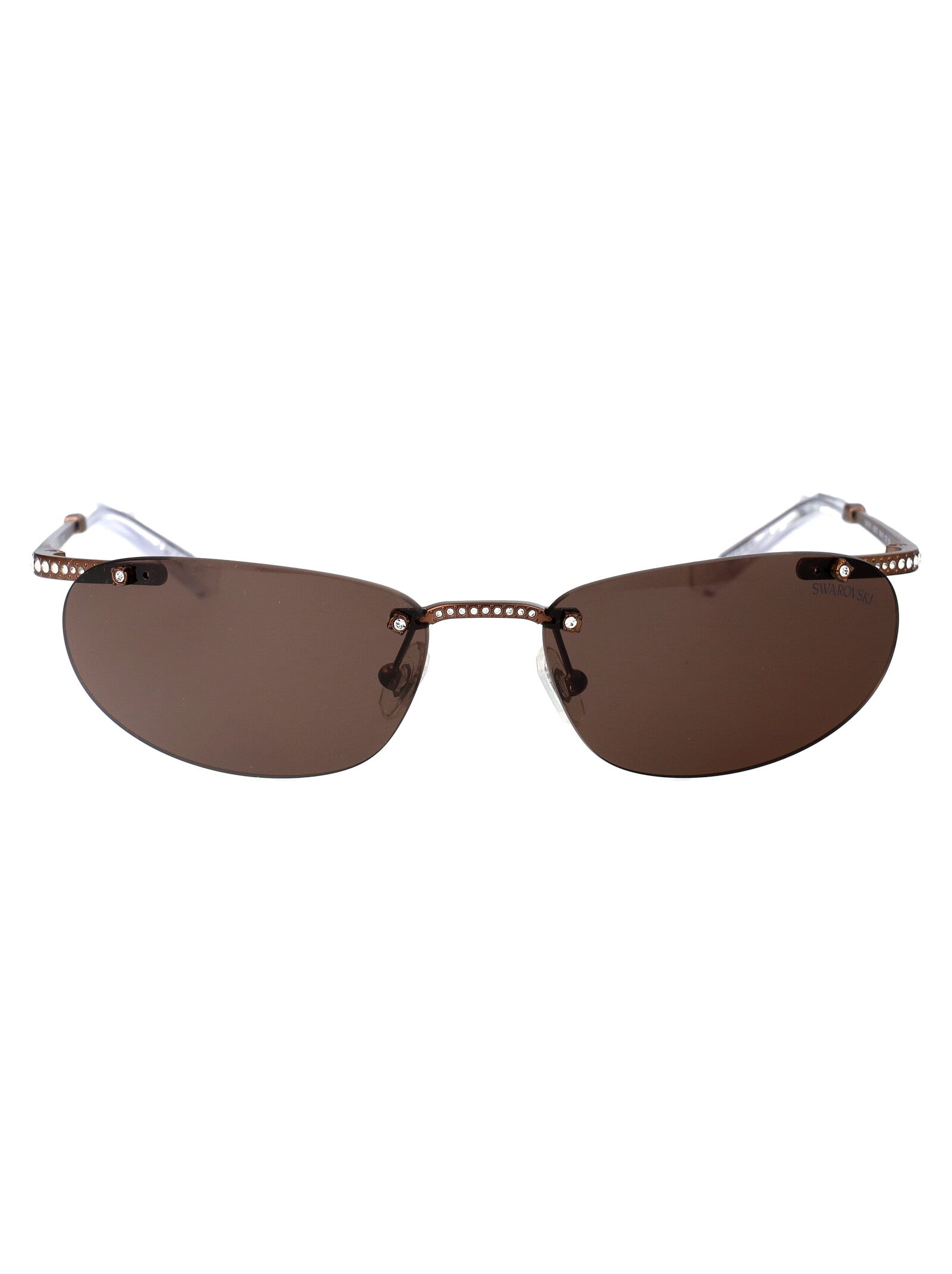 MATTE BROWN METAL SUNGLASSES Swarovski MATTE BROWN 59