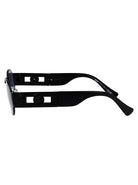 MATTE BLACK STEEL SUNGLASSES Versace