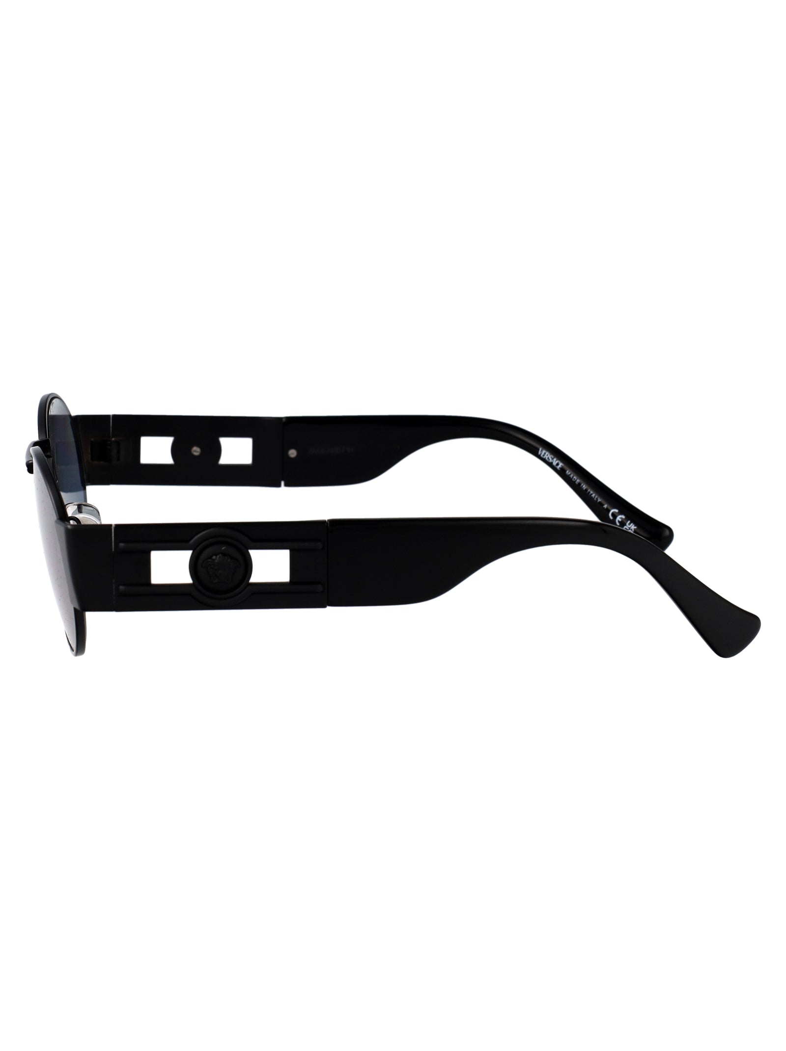 MATTE BLACK STEEL SUNGLASSES Versace