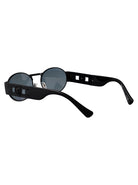 MATTE BLACK STEEL SUNGLASSES Versace