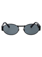 MATTE BLACK STEEL SUNGLASSES Versace MATTE BLACK 56
