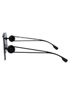 MATTE BLACK STEEL SUNGLASSES Versace