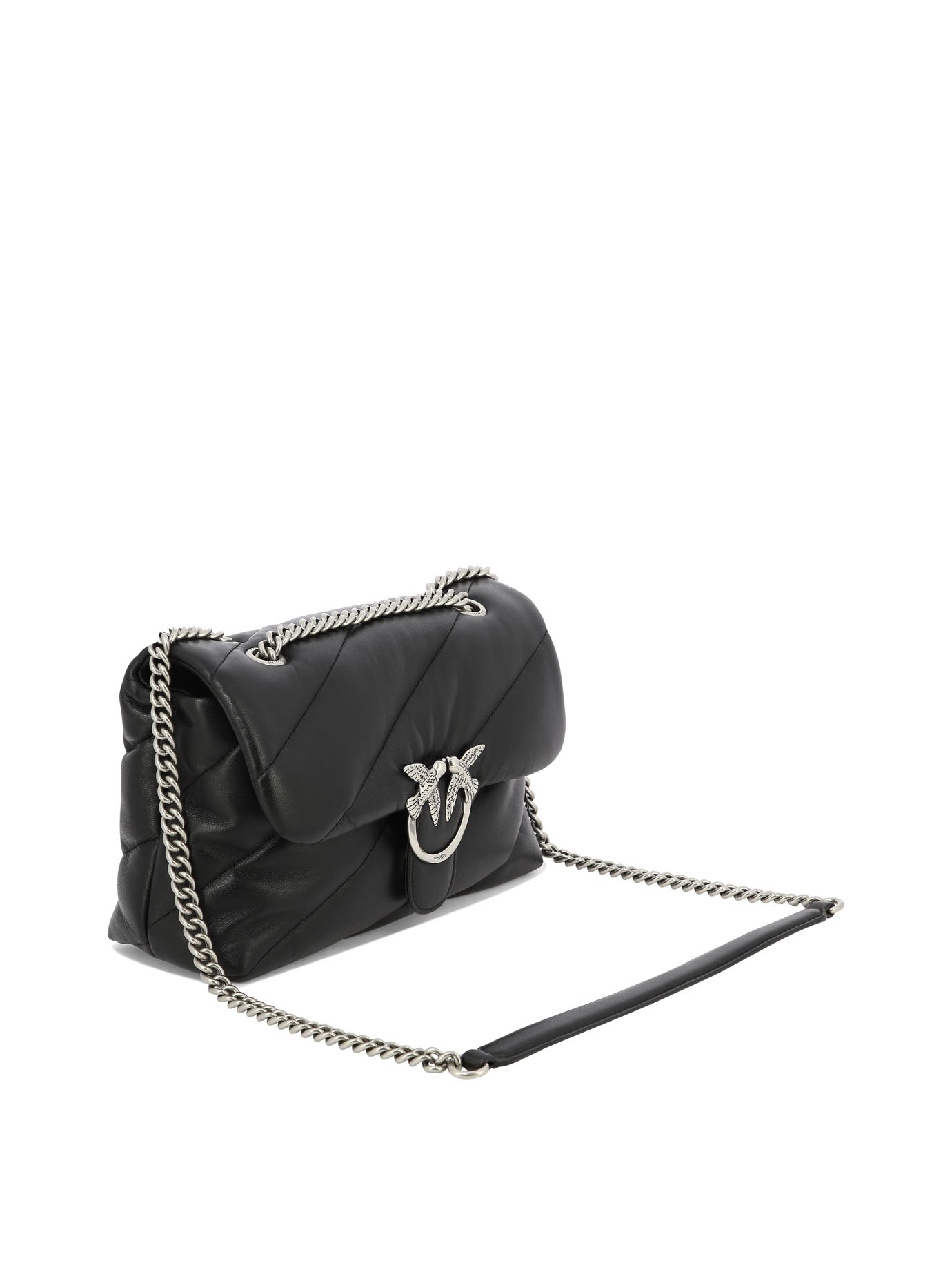 BLACK LEATHER CROSSBODY BAG Pinko
