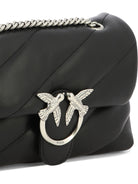 BLACK LEATHER CROSSBODY BAG Pinko