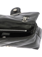 BLACK LEATHER CROSSBODY BAG Pinko