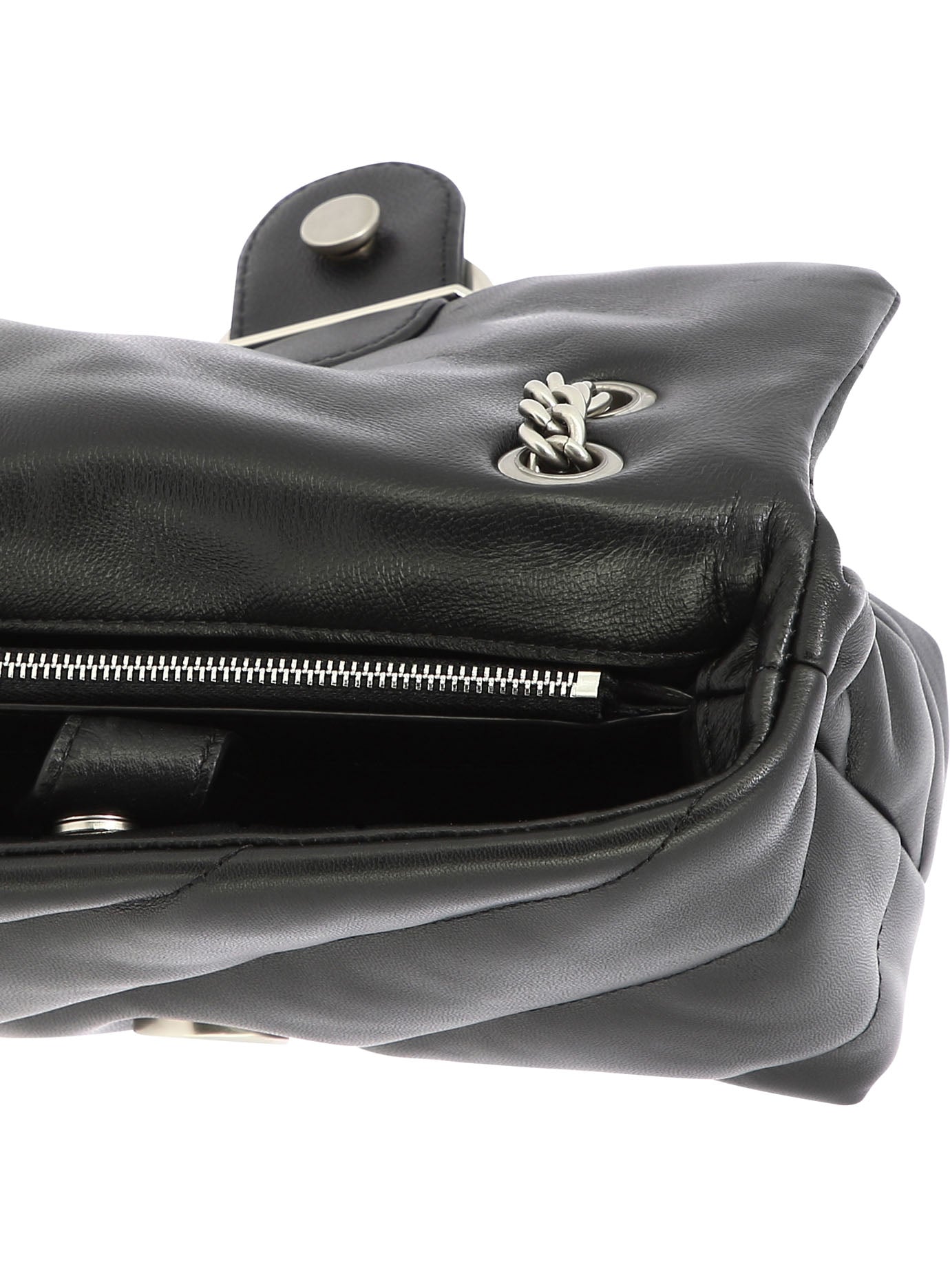 BLACK LEATHER CROSSBODY BAG Pinko
