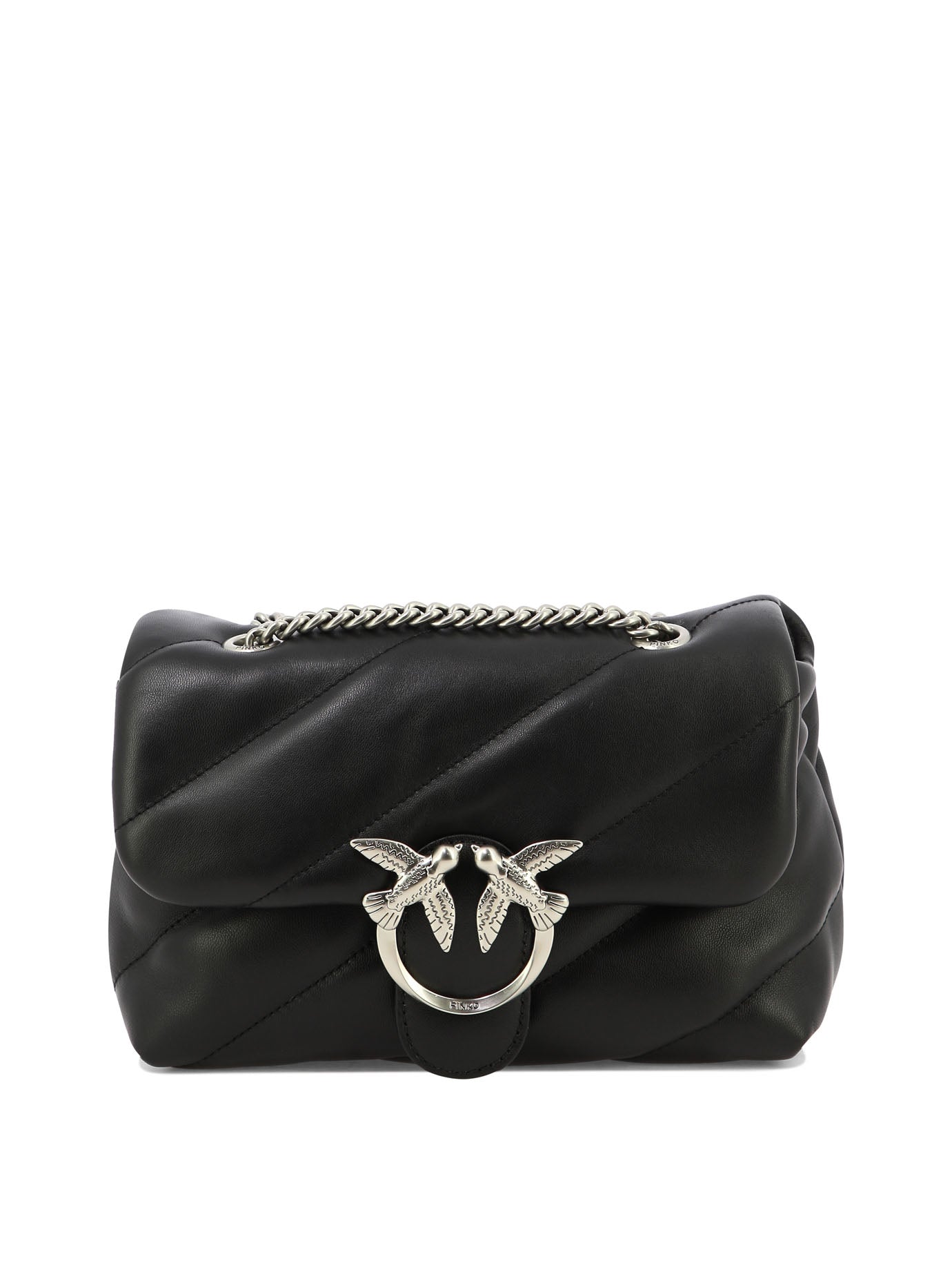 BLACK LEATHER CROSSBODY BAG Pinko BLACK U