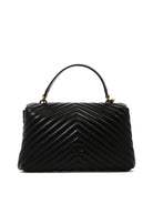 BLACK LEATHER HANDBAG Pinko
