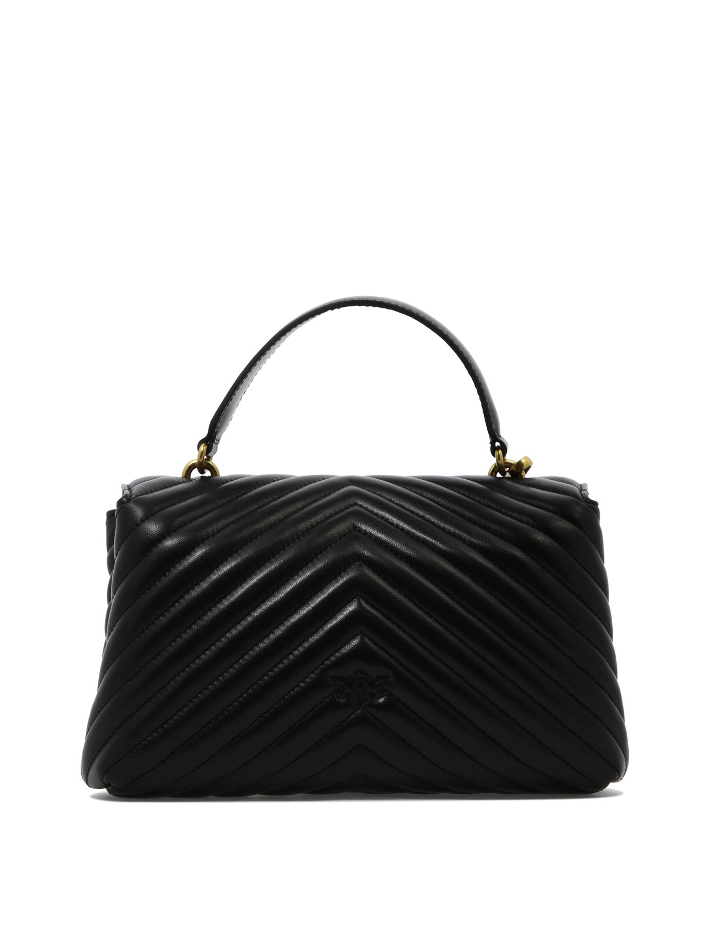 BLACK LEATHER HANDBAG Pinko