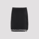 Black Rabanne mini skirt detail of studded and sequinned trim
