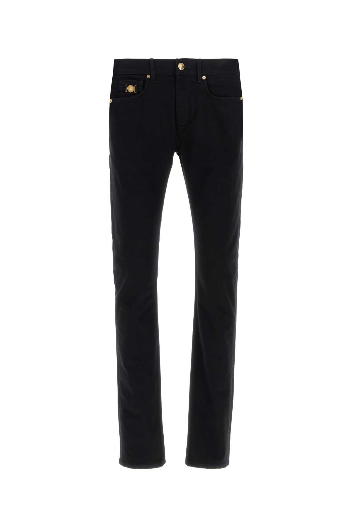 BLACK STRETCH DENIM JEANS Versace BLACK 35
