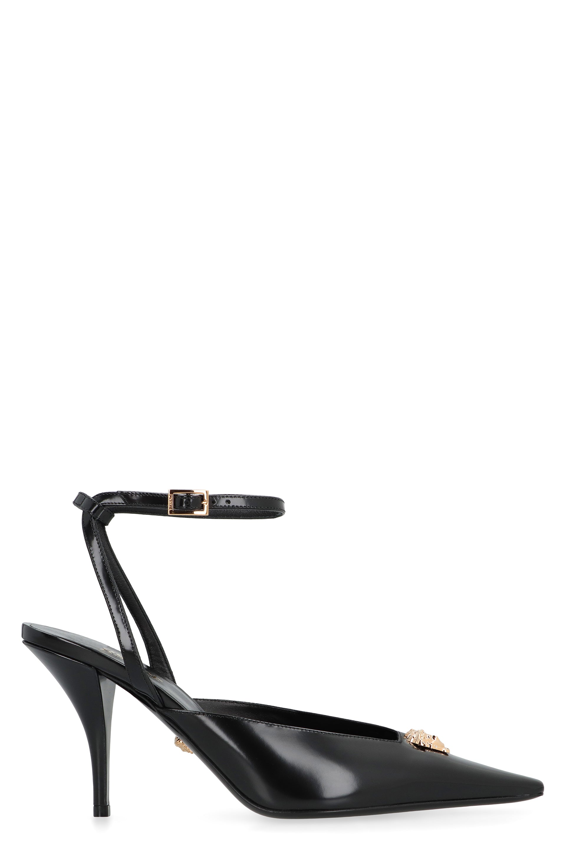 LEATHER SLINGBACK PUMPS Versace black 39