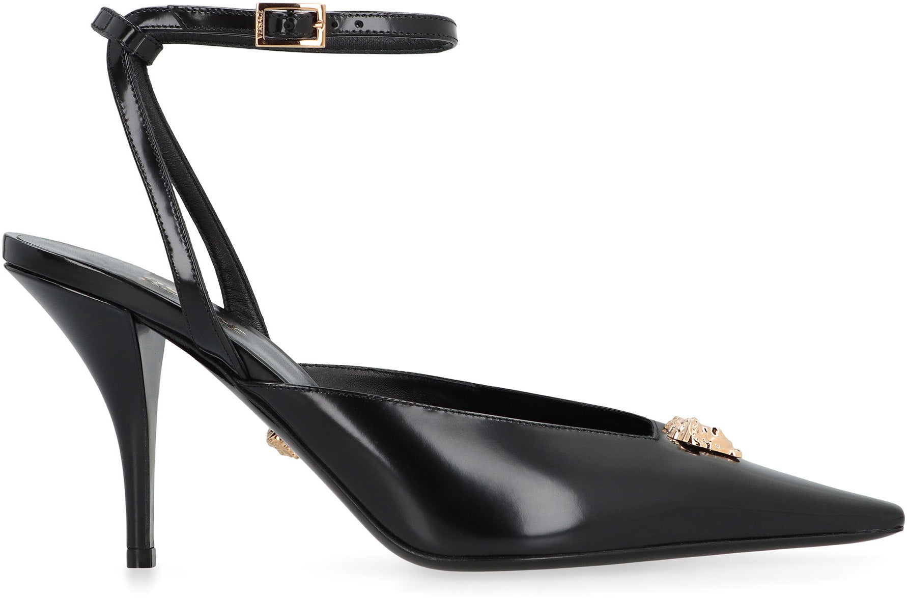 LEATHER SLINGBACK PUMPS Versace