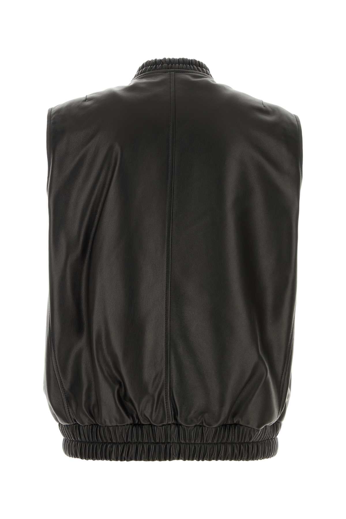 BLACK LEATHER JACKET Versace BLACK 50