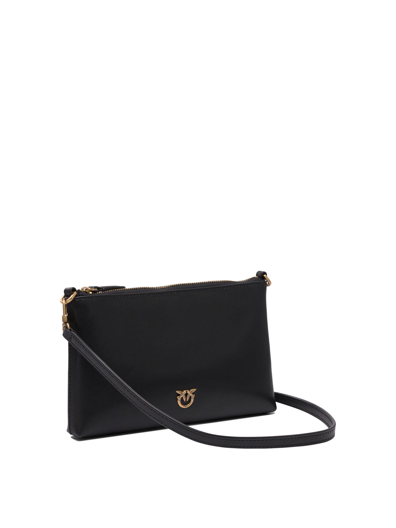 BLACK LEATHER CROSSBODY BAG Pinko