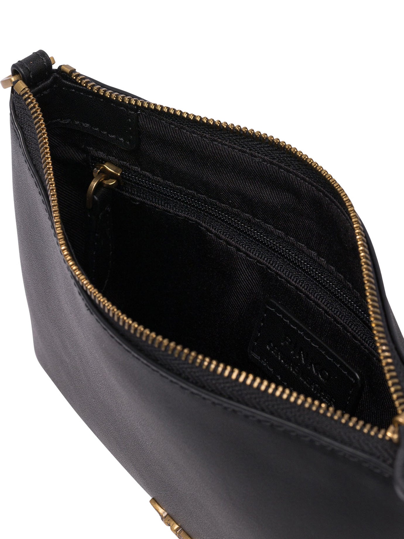 BLACK LEATHER CROSSBODY BAG Pinko