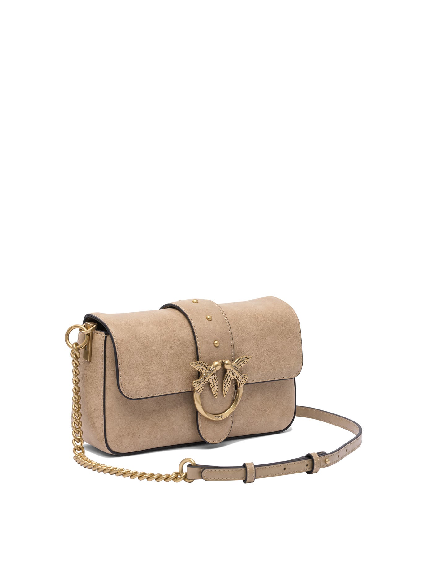 LEATHER BEIGE CROSSBODY BAG Pinko