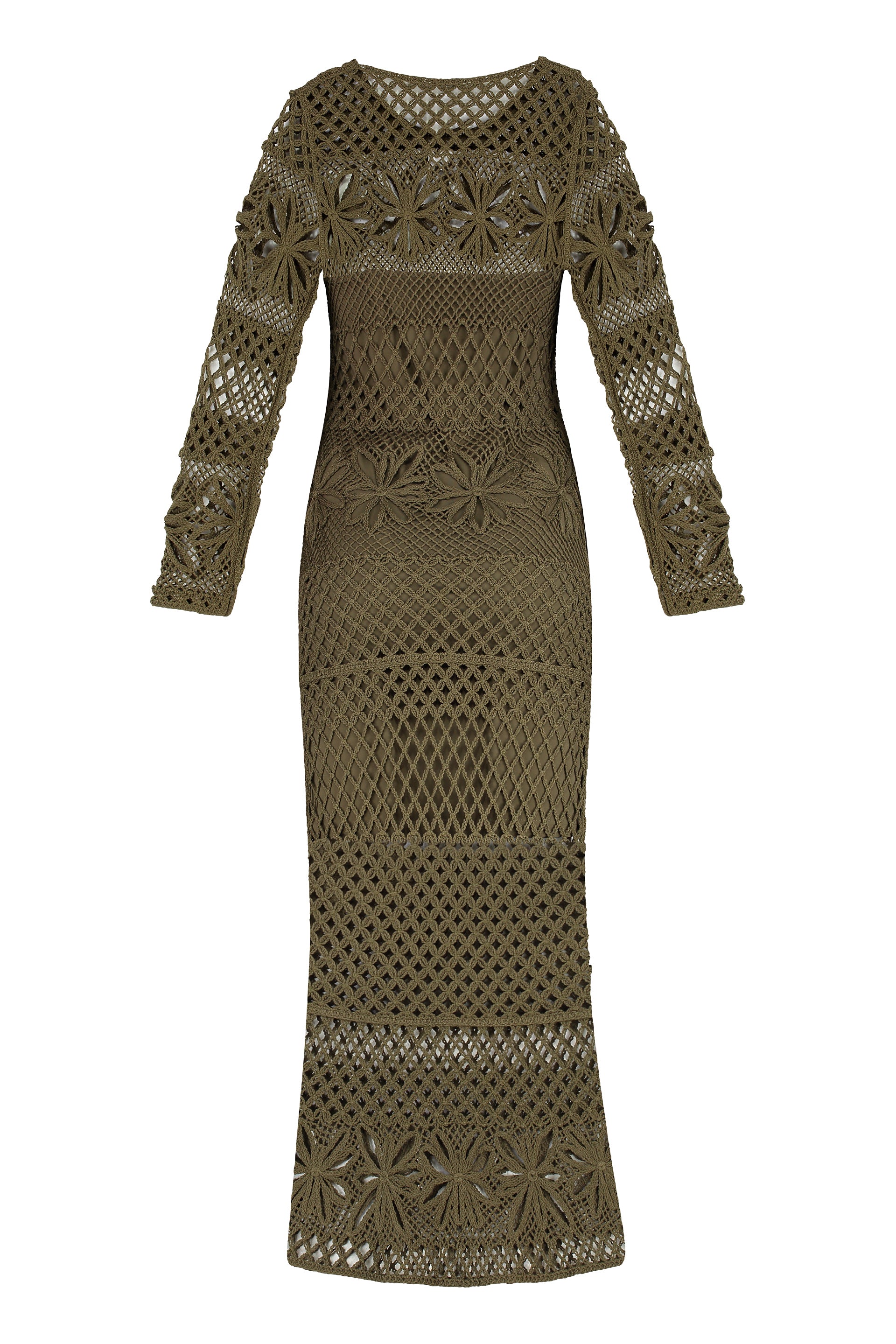 OPENWORK-KNIT LONG DRESS Pinko