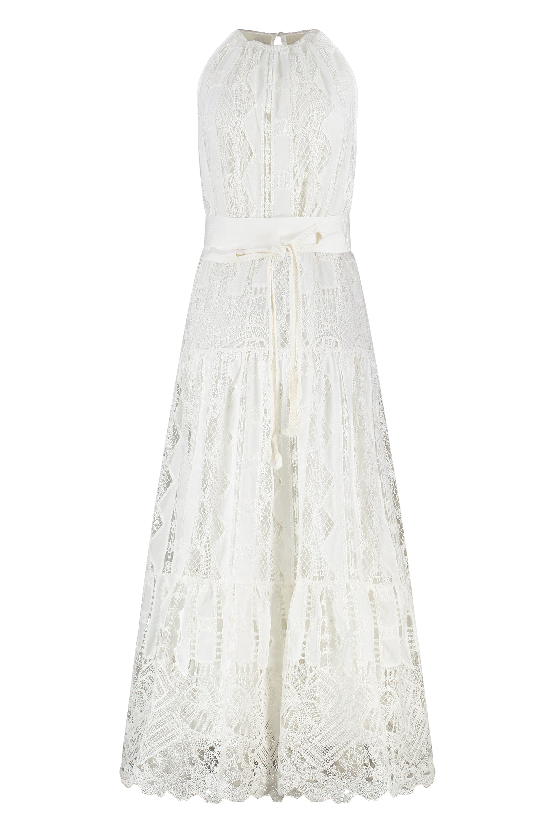 LA CURA BRODERIE ANGLAISE DRESS Pinko White XXS
