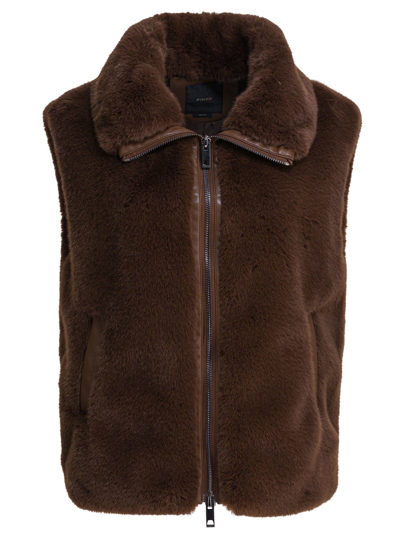 BROWN POLYESTER JACKET Pinko BROWN 42