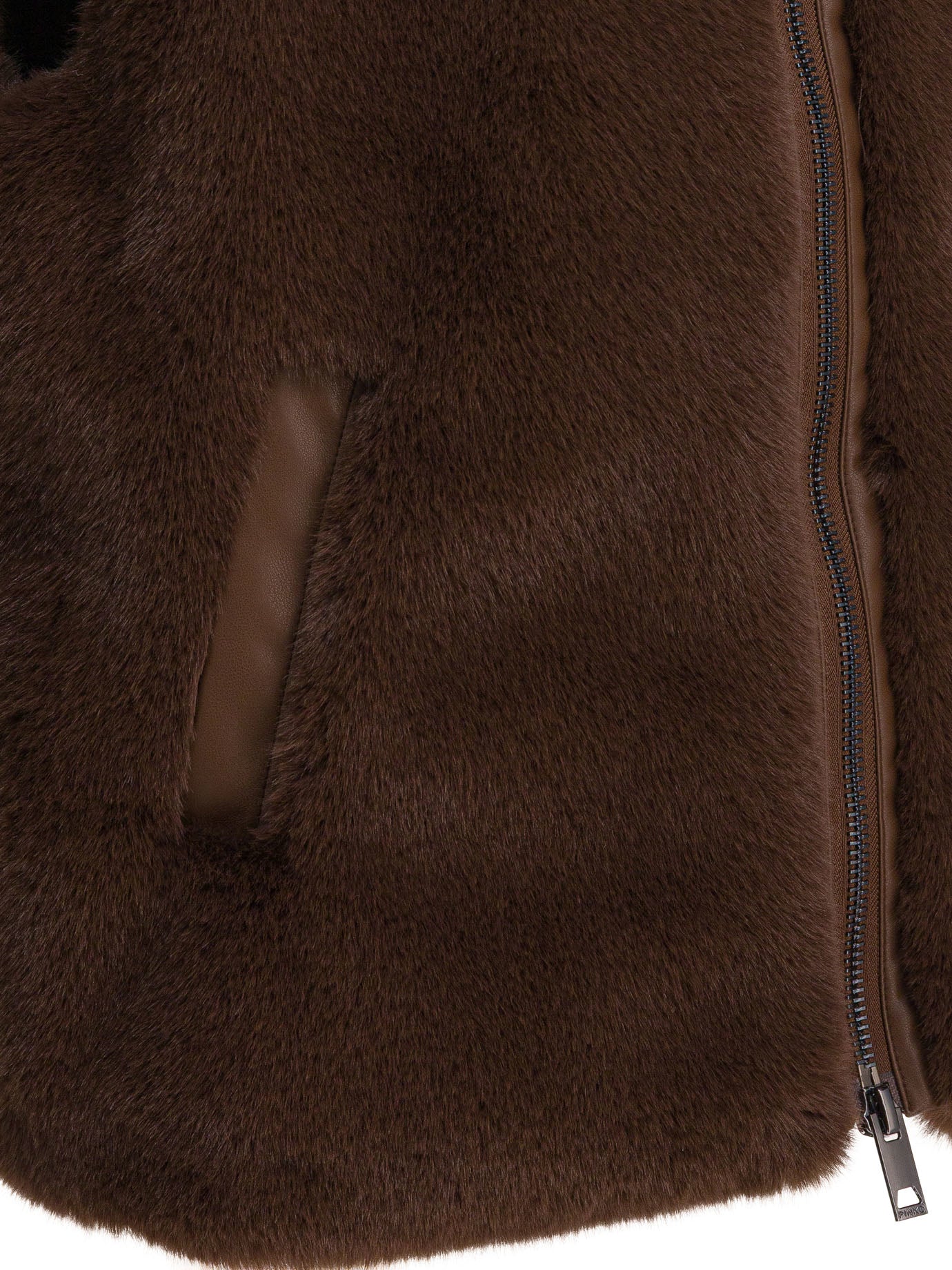 BROWN POLYESTER JACKET Pinko