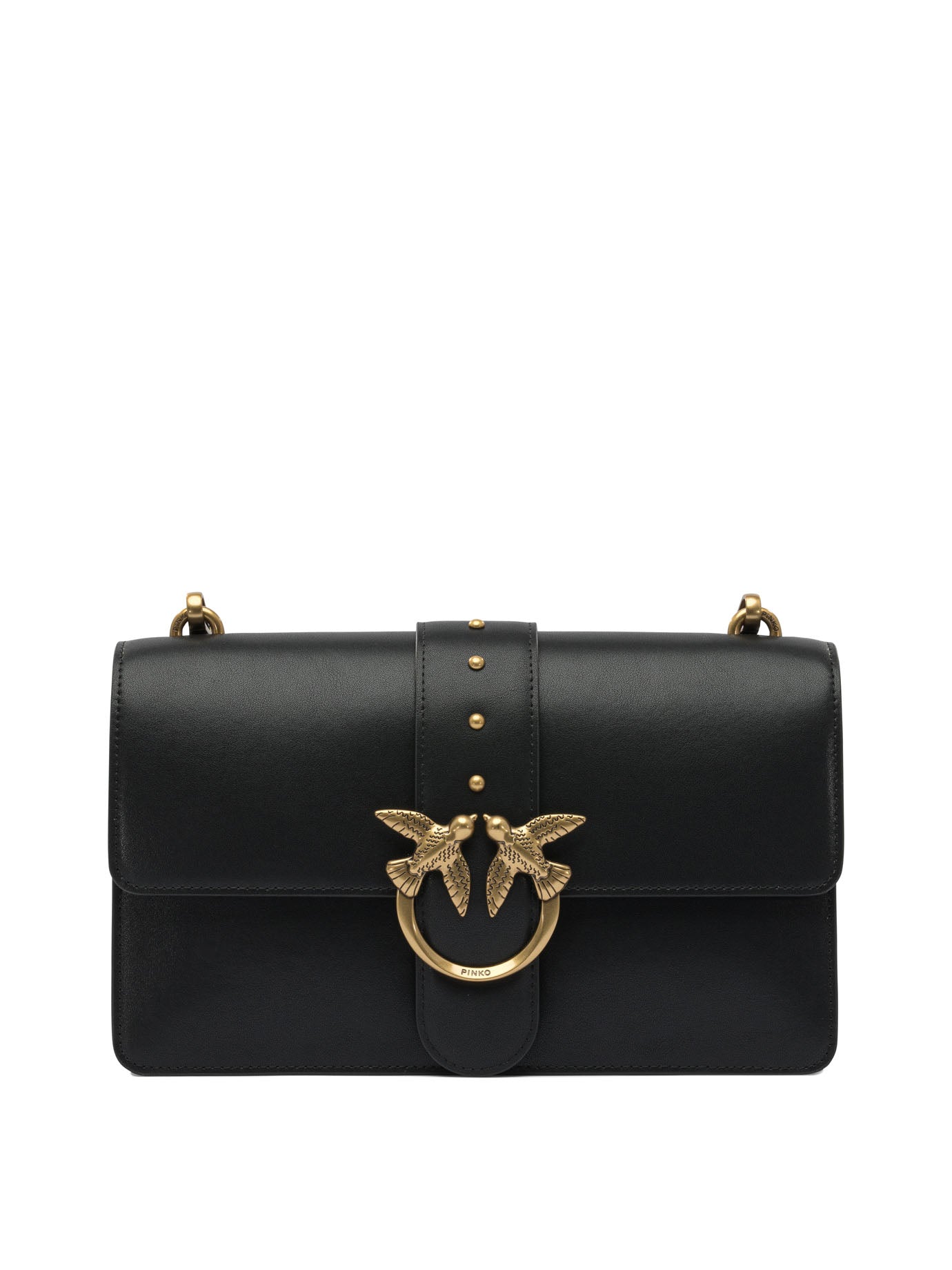 BLACK LEATHER CROSSBODY BAG Pinko BLACK UNI