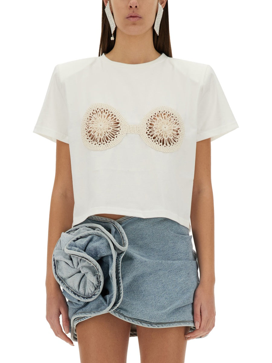 TSHIRT CON CROCHET BRA Magda Butrym WHITE 34