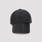 Black Saint Laurent baseball cap with embroidered logo, front view