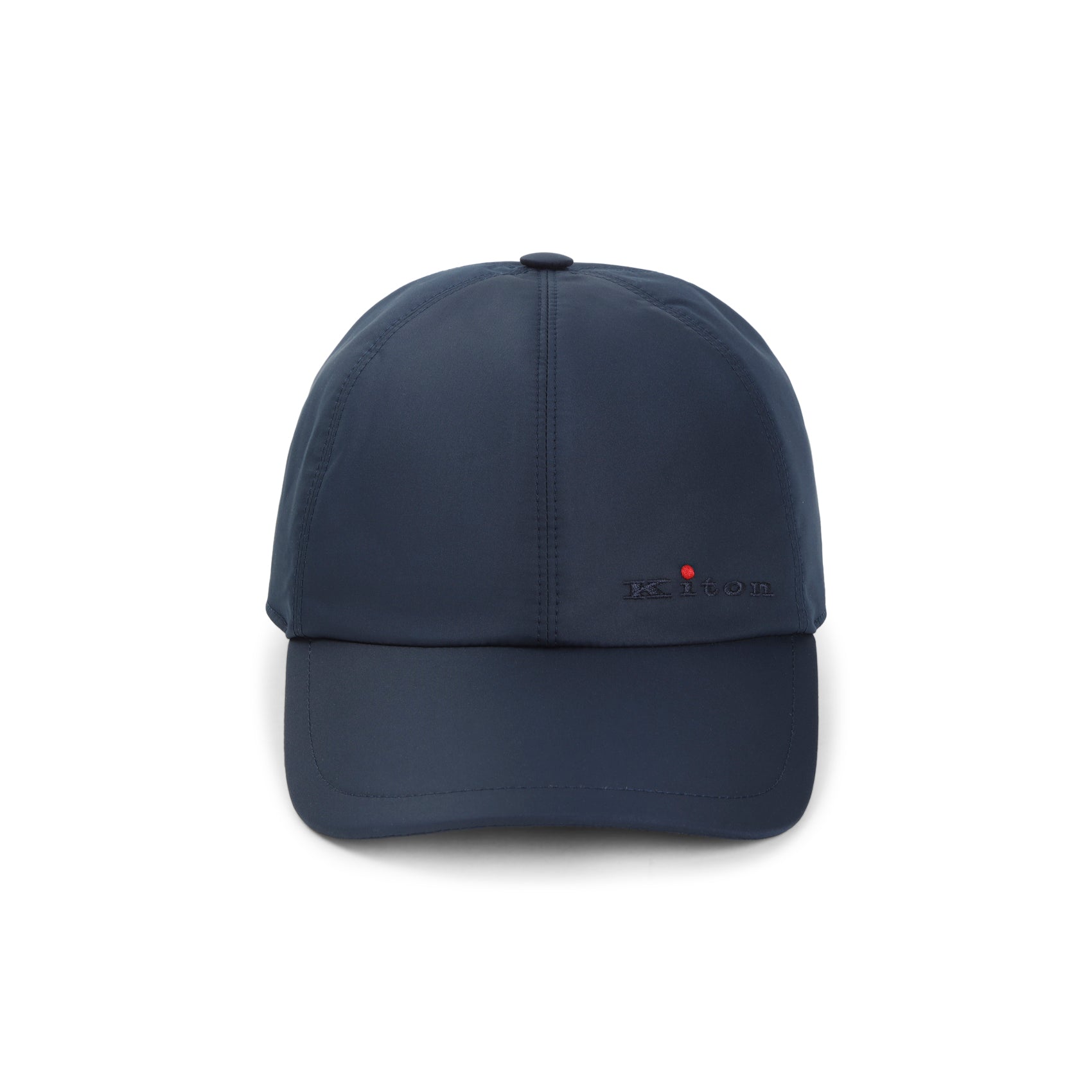 Navy Kiton baseball cap with embroidered logo, side angle