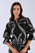 Beyond by Vera cotton poplin blouse sleeve detail with puff