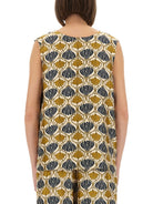 Yellow 'S Max Mara silk top, back view showing regular fit silhouette
