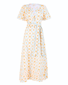 Multicolor Treasures print midi dress by Beyond by Vera, flat lay view