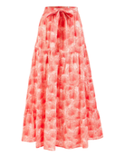 Gia midi skirt flat lay showing Serenity palm print detail by Beyond by Vera