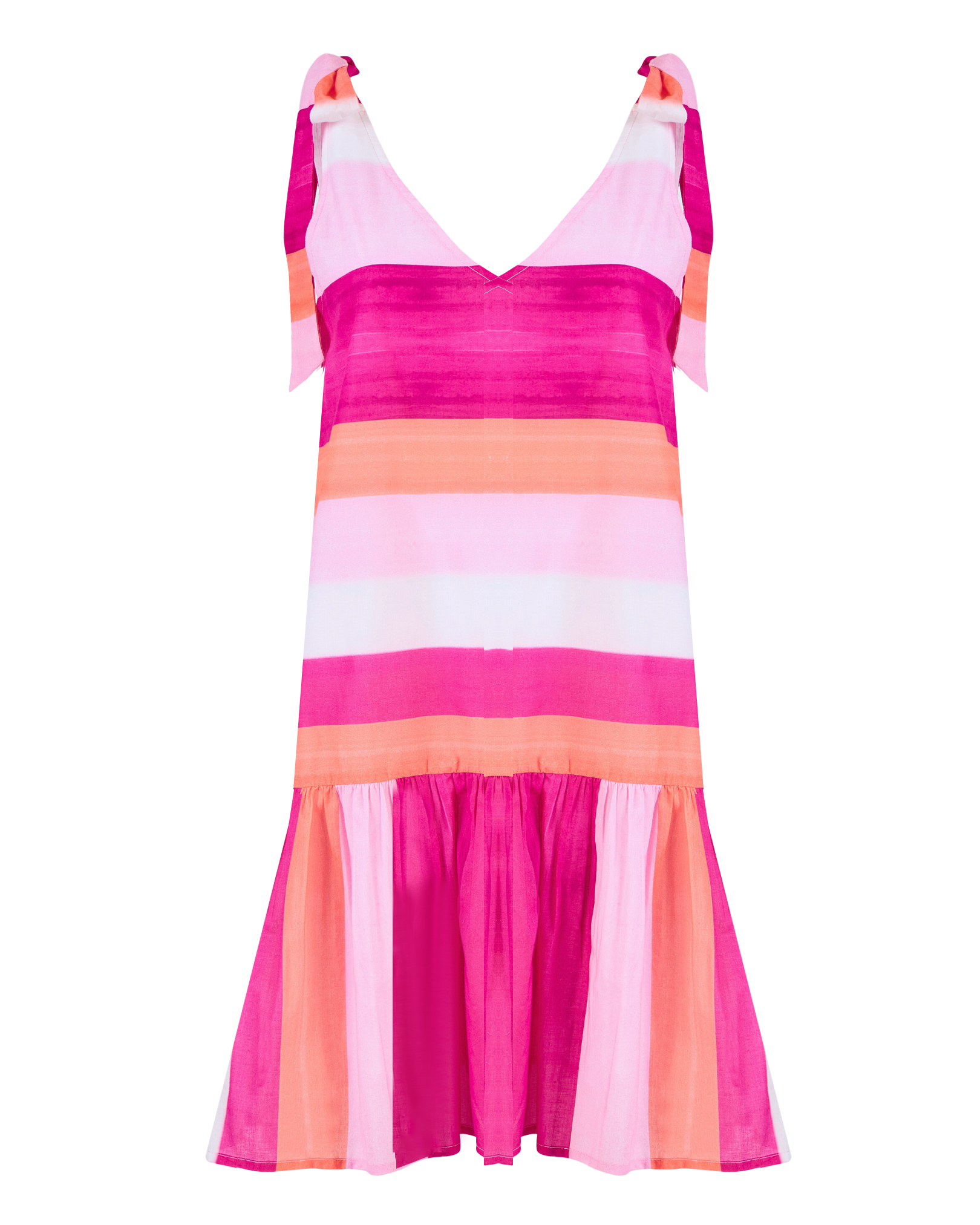 Twilight print cotton cambric mini dress, flat lay detail