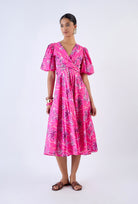 Paradise Island floral print midi dress by Beyond by Vera, front view