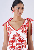 Multicolor Nautilus print mini dress by Beyond by Vera, side angle